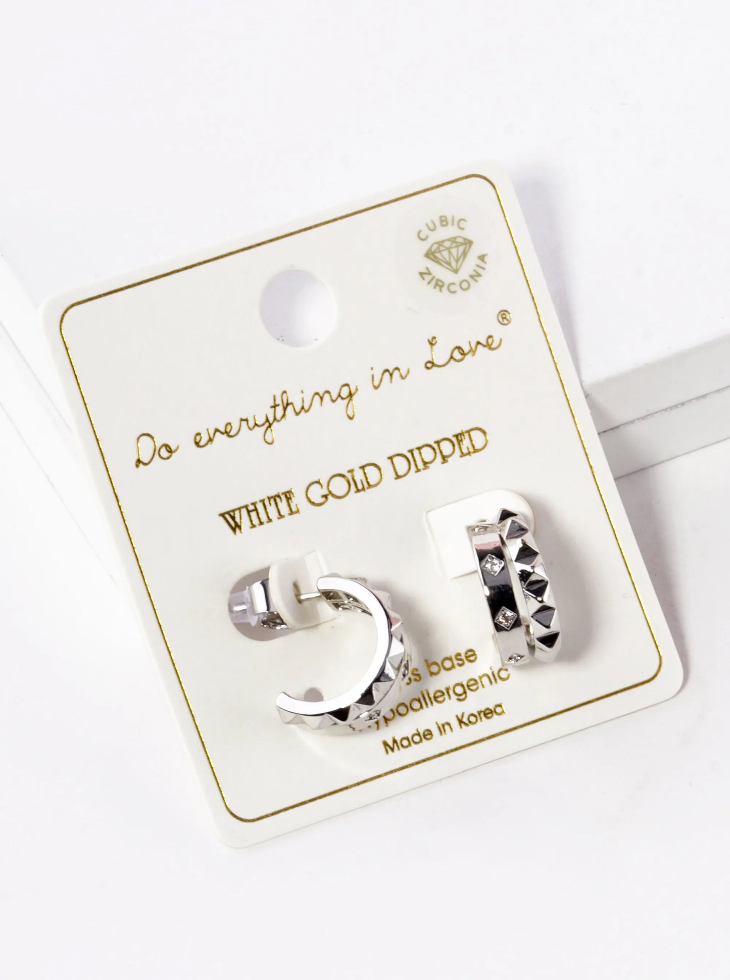 Double Spiked Mini Hoop Earring