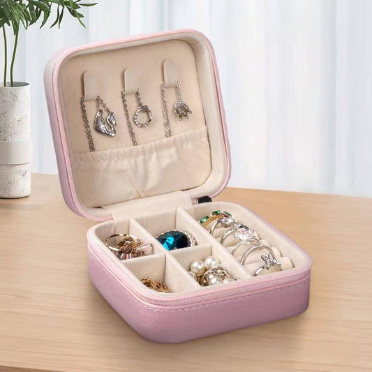 Zip Around Square Jewelry Box