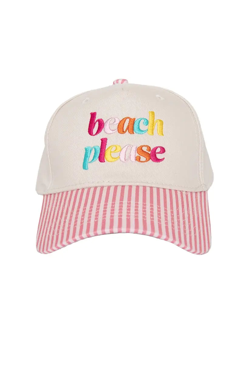 Beach Please (Lowercase) Two-Toned Hats for Women