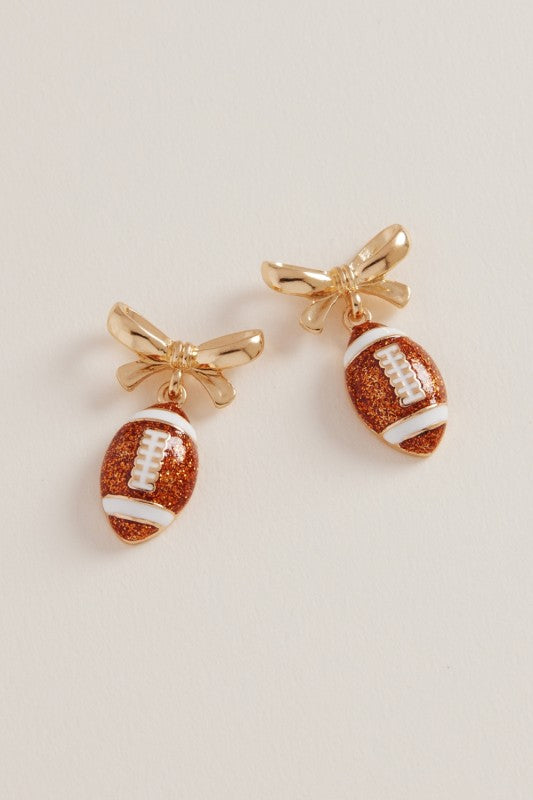 Gold Bow Sport Dangle Earring