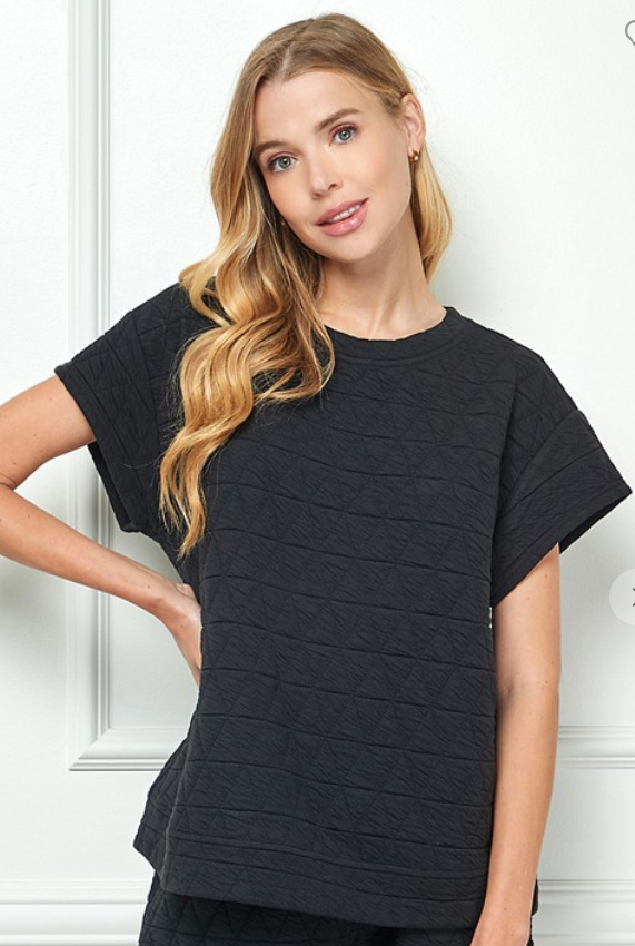 Quilted Short Sleeve Top