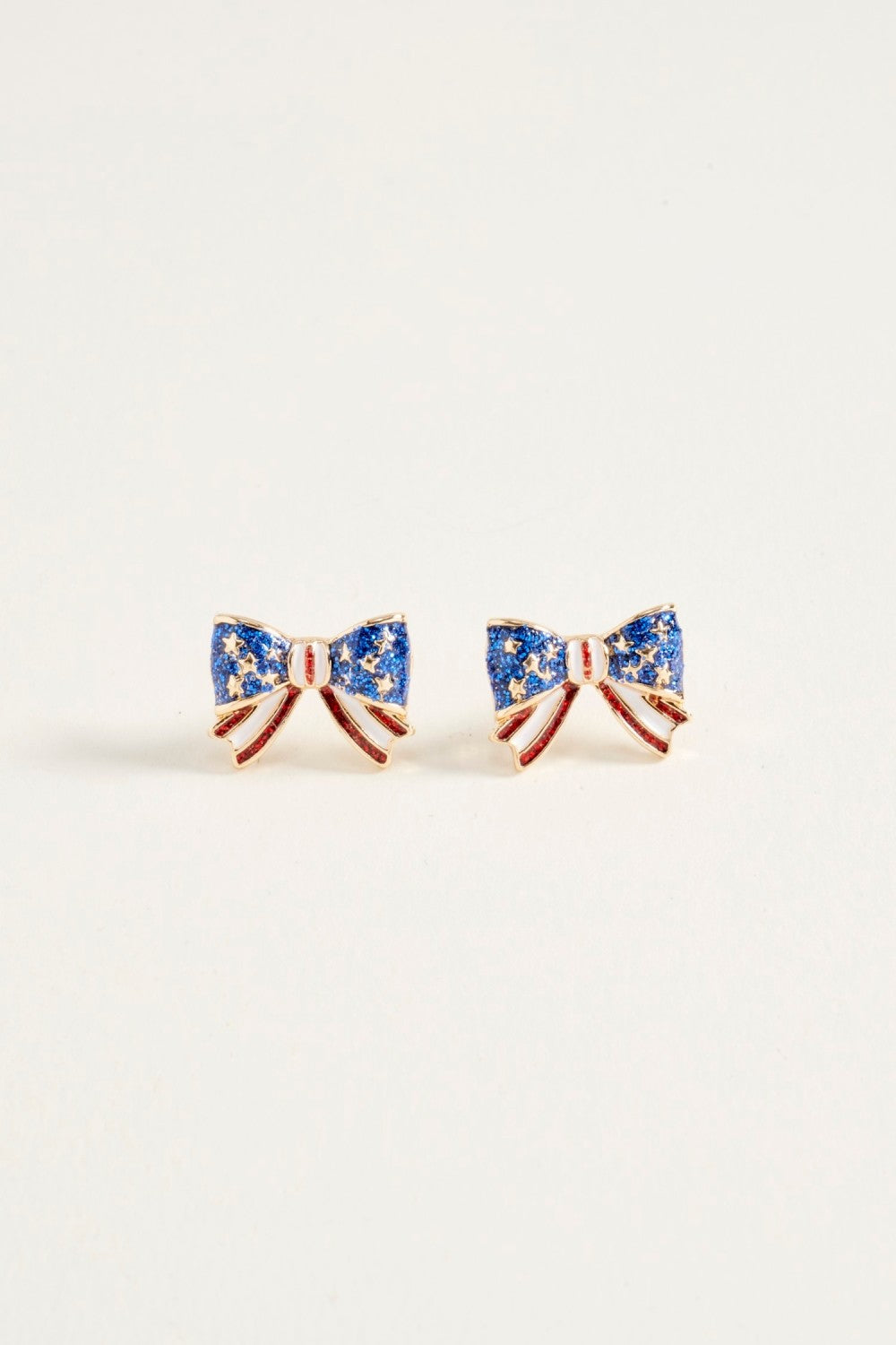 Stars & Stripes Bow Stud Earring-RWB