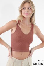 Nikibiki V-Neck Ribbed Crop Top