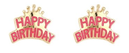 Acrylic Celebration Birthday Stud Earrings