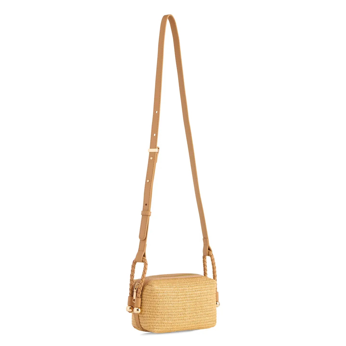 Rattan Braided Loop Crossbody Handbag