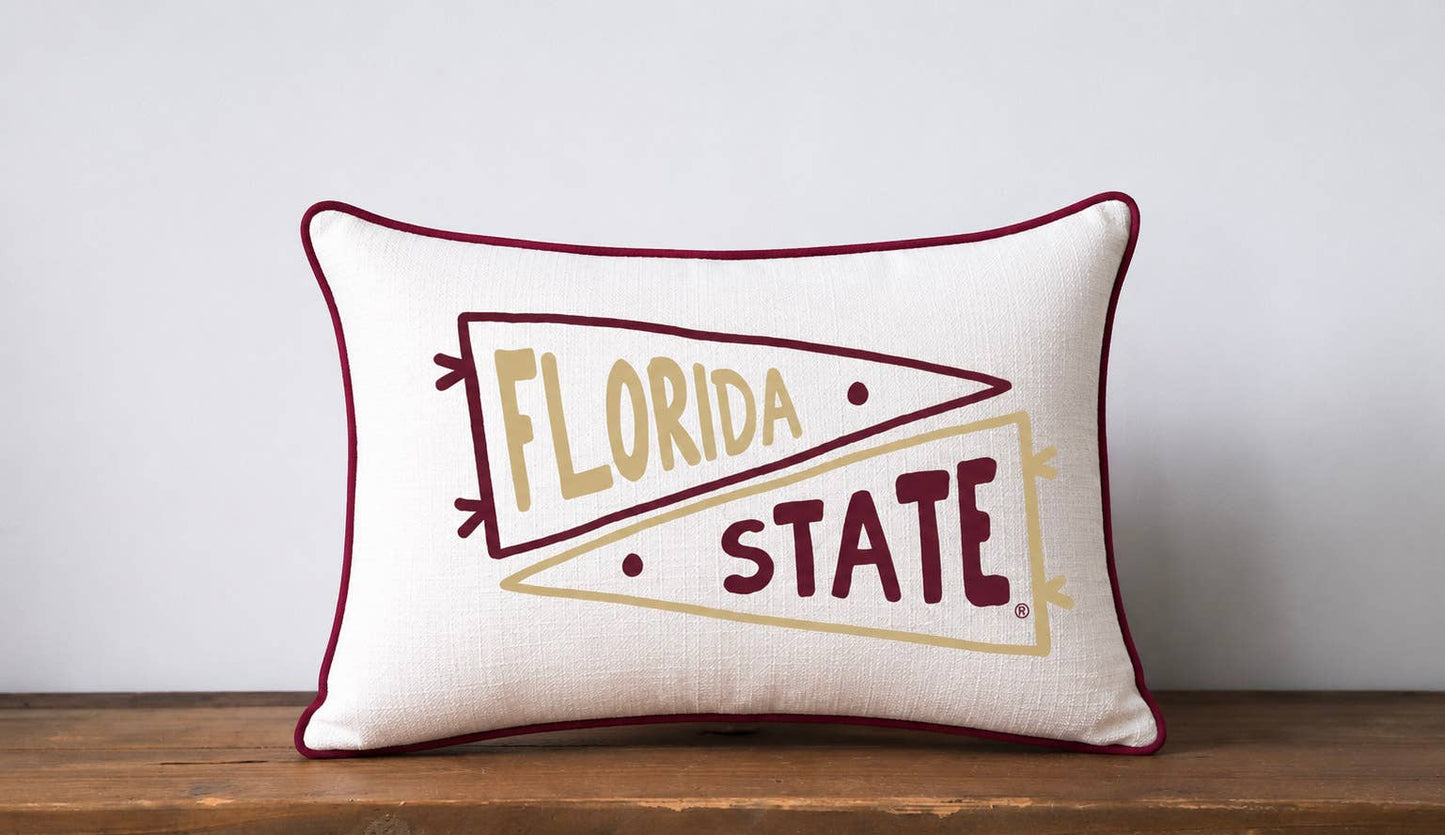 Florida State Double Pennant Piped Pillow