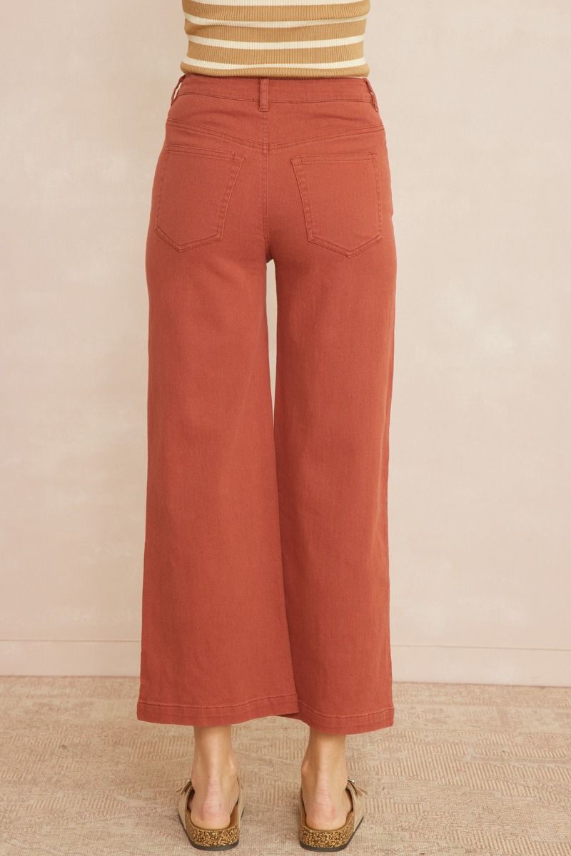 High Rise Acid Washed Wide Leg Pants