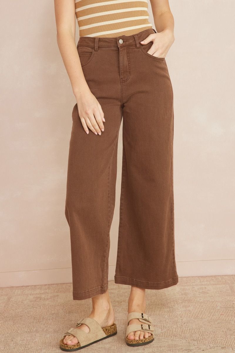 High Rise Acid Washed Wide Leg Pants