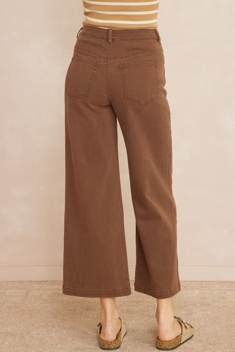 High Rise Acid Washed Wide Leg Pants