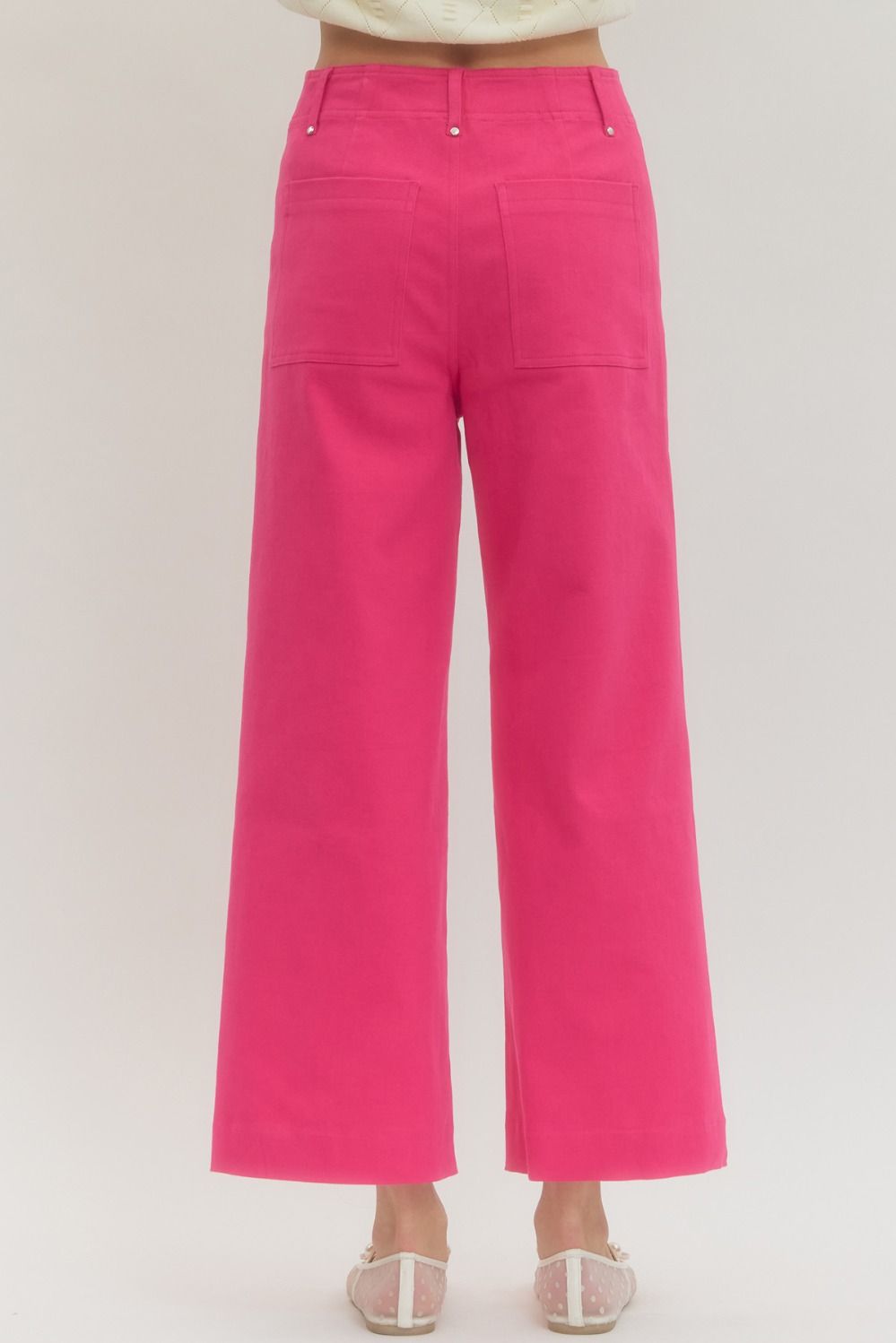 High Rise Front Seam Wide Leg Pant