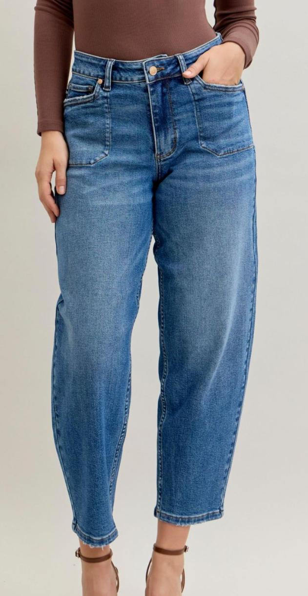 High Waist Soft Barrel Pocket Denim