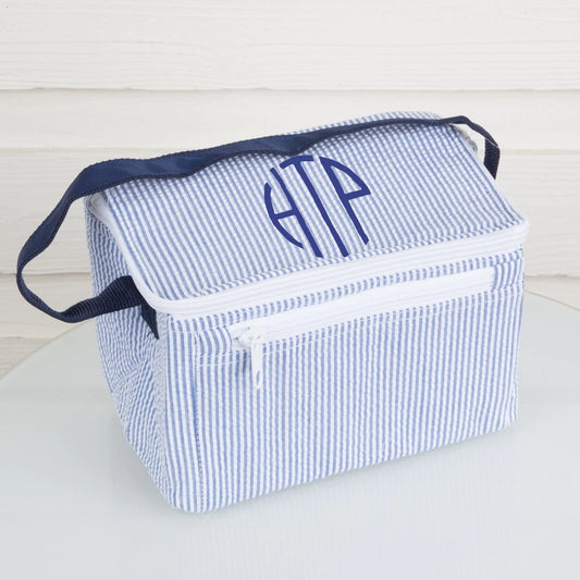 Navy Seersucker Lunch Box