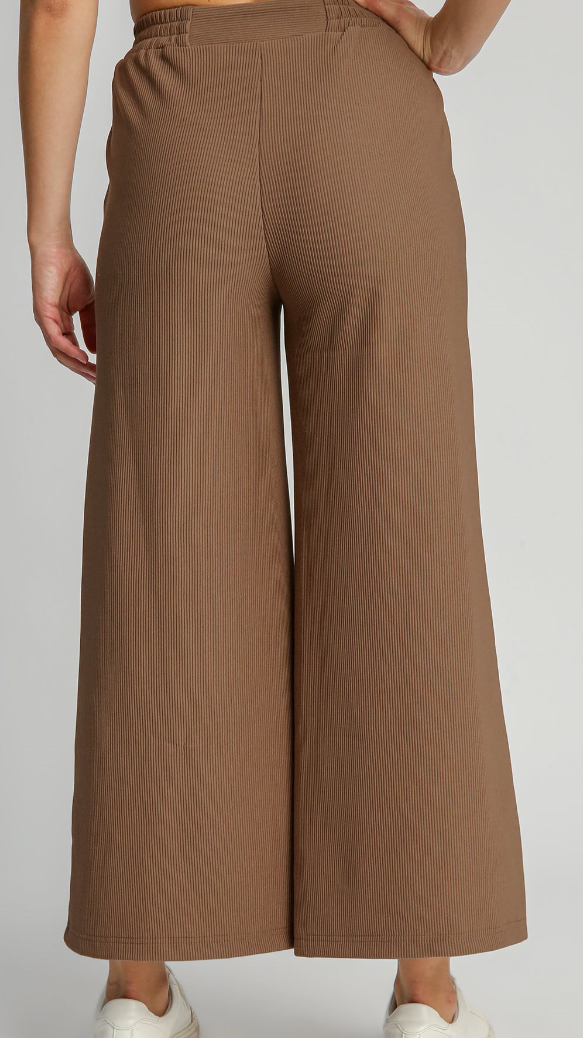 Ribbed Elastic Waist Pant