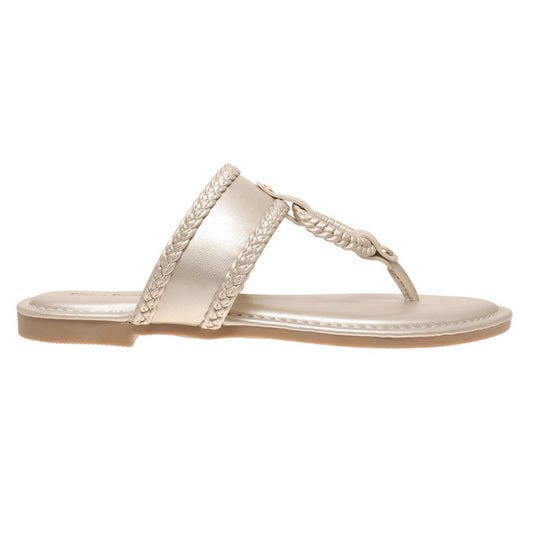 Braided Disk Thong Sandal