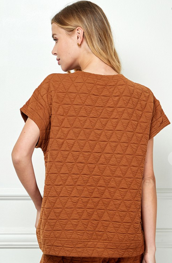 Quilted Short Sleeve Top