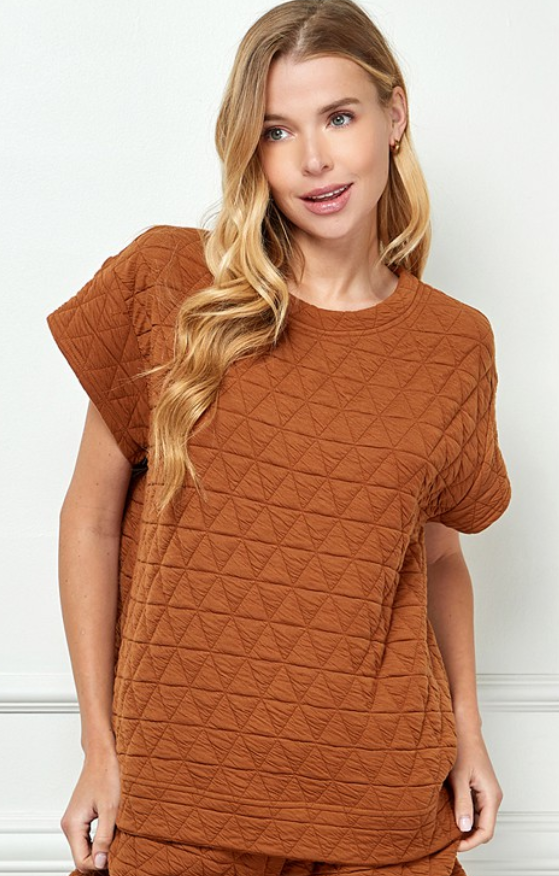 Quilted Short Sleeve Top