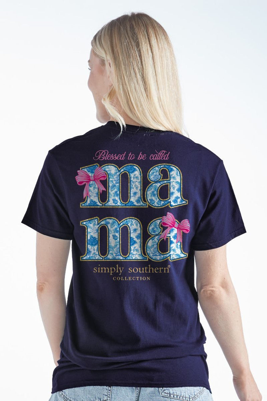 Simply Southern Mama T-Shirt- Navy