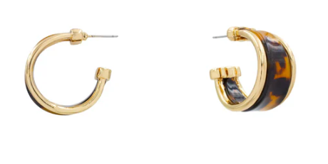 Tortoise Gold Outline Hoop Earring