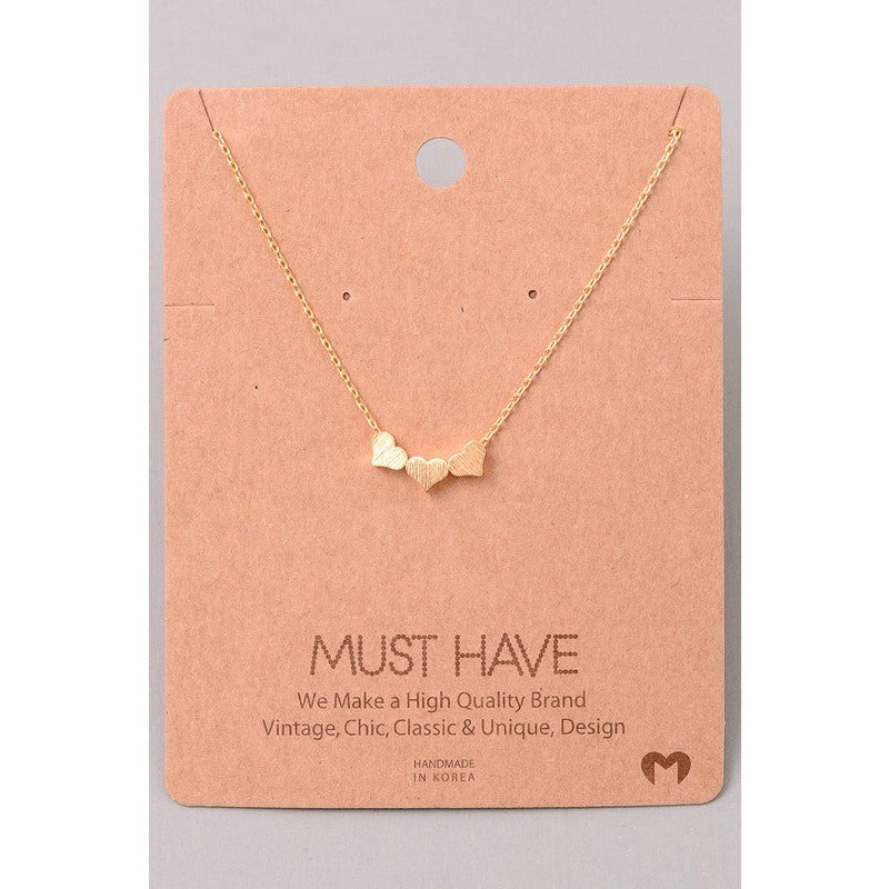 Three Mini Hearts Must Have Necklace