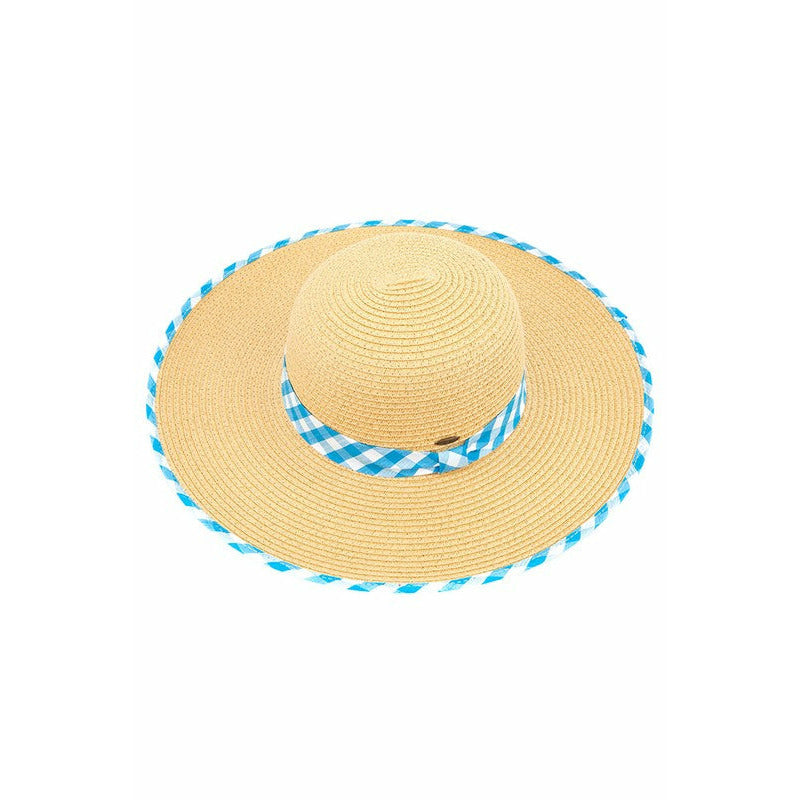 Gingham Straw Hat