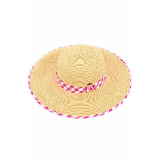Gingham Straw Hat