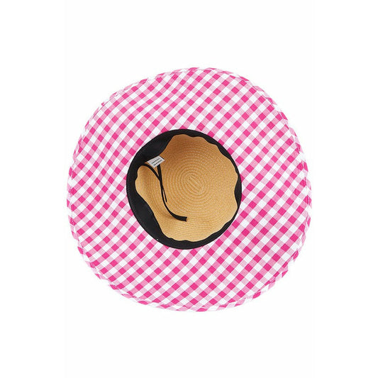Gingham Straw Hat