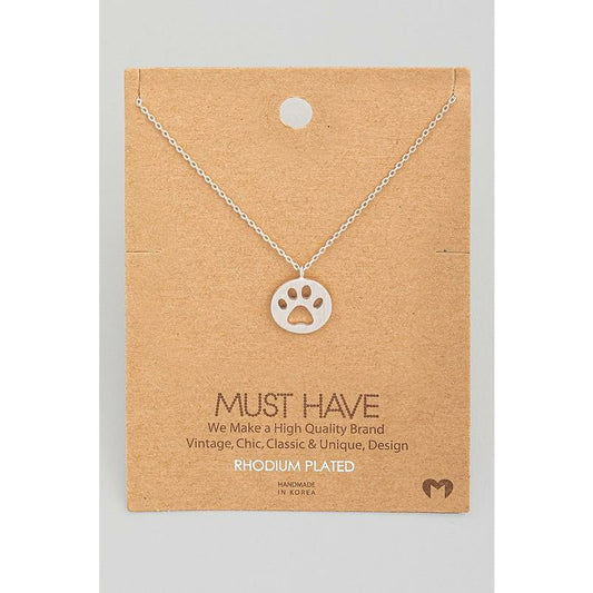 Round Paw Print Must Have Necklace