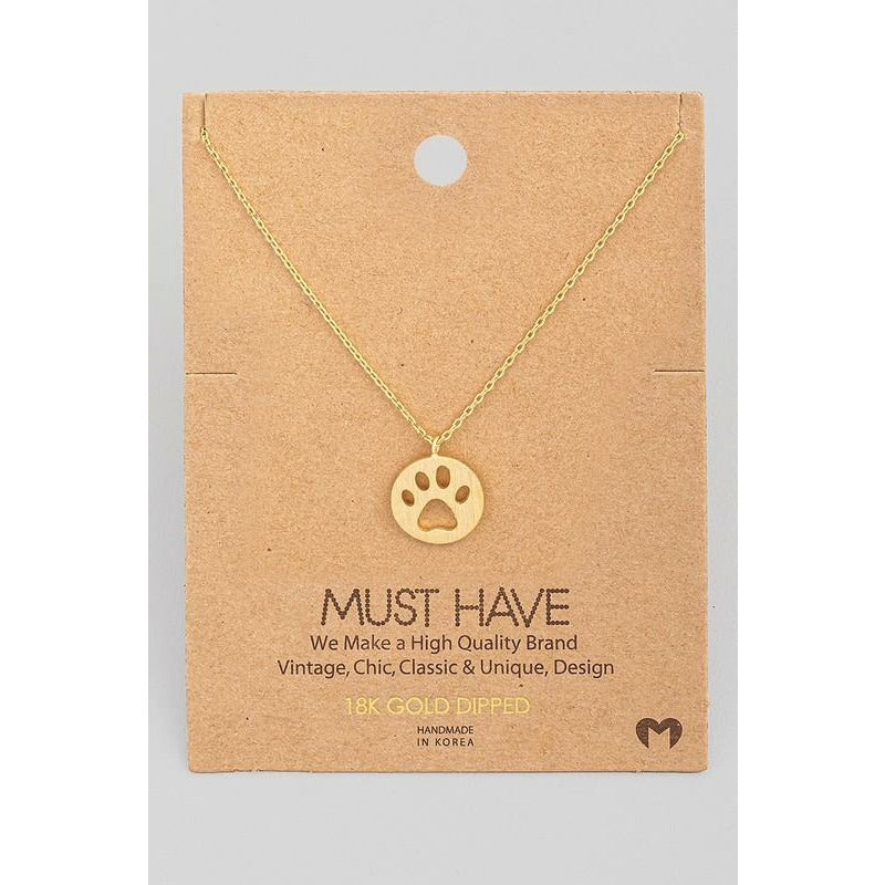 Round Paw Print Must Have Necklace
