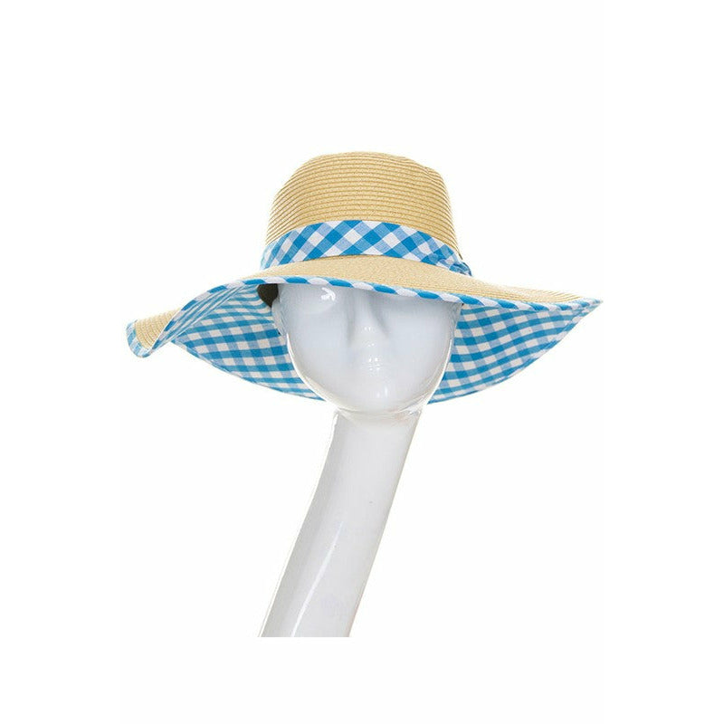 Gingham Straw Hat