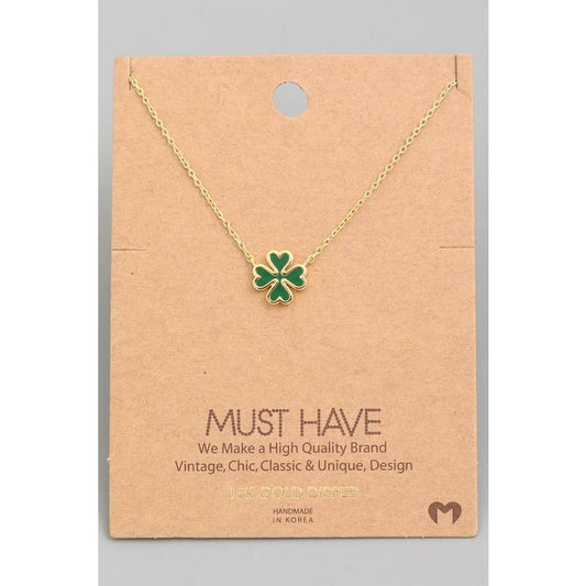 Green Clover Charm  Must Have Necklace