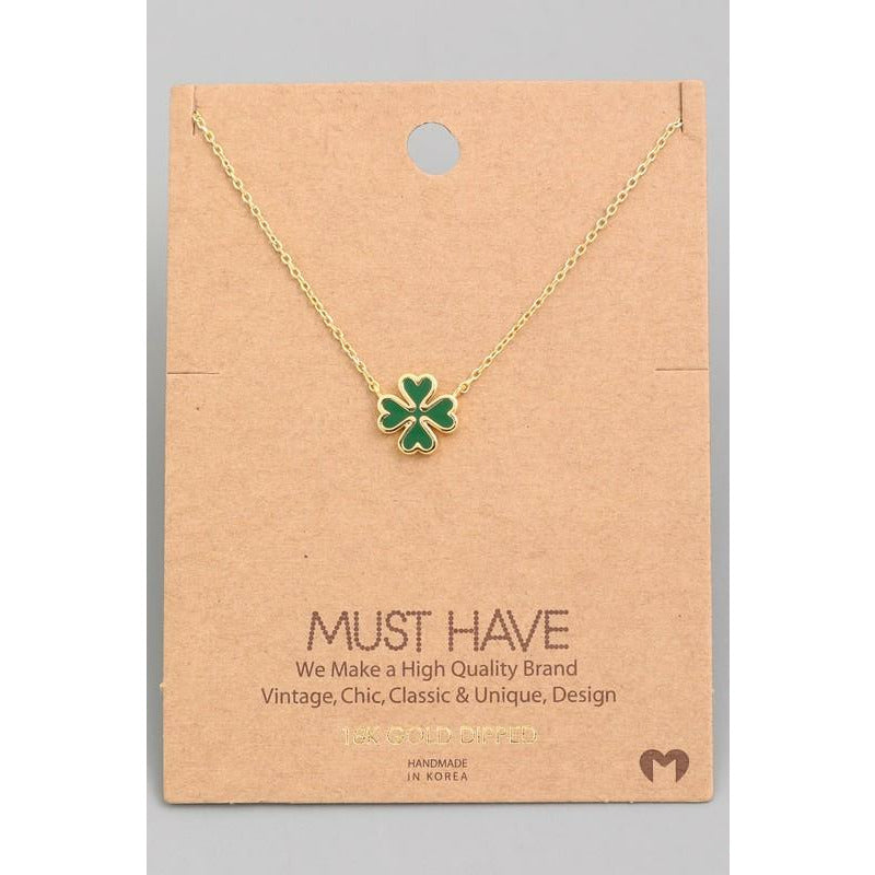 Green Clover Charm Must Have Necklace