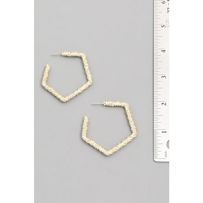 Textured Geometric Hoop Earring