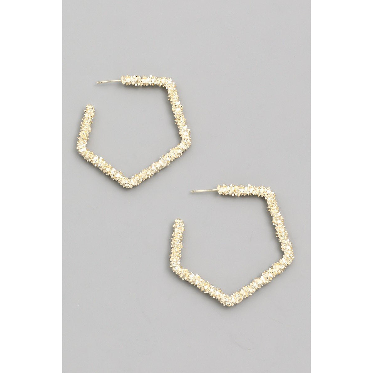 Textured Geometric Hoop Earring