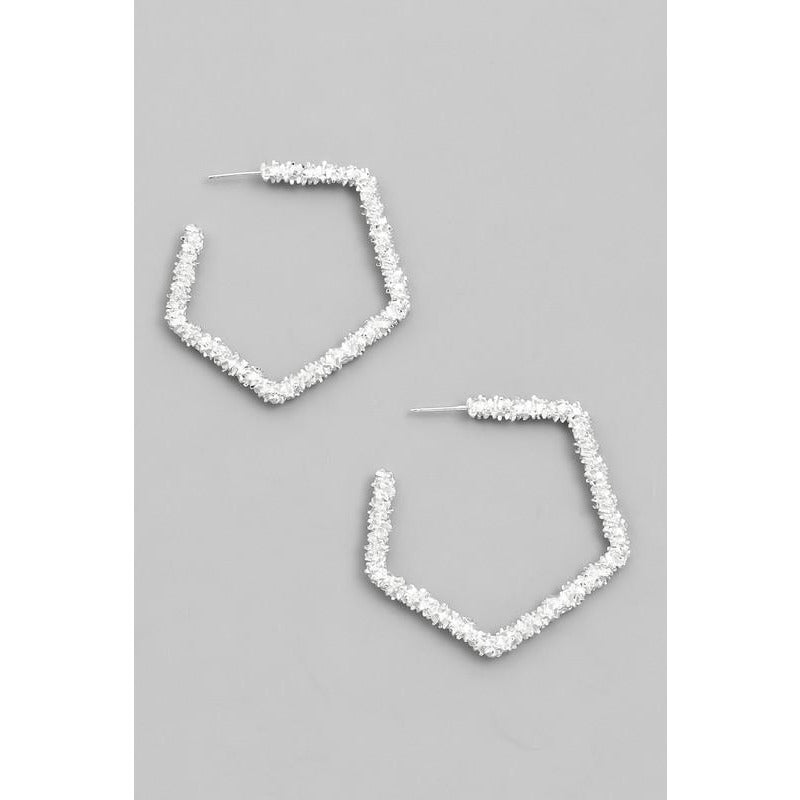 Textured Geometric Hoop Earring