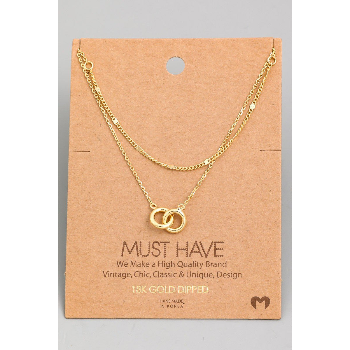 Must Have Layered Link Charm Necklace