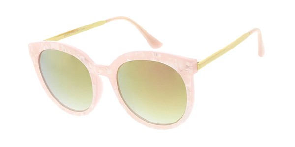 Large Round Pearlized Frame Sunglasses