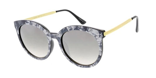 Large Round Pearlized Frame Sunglasses