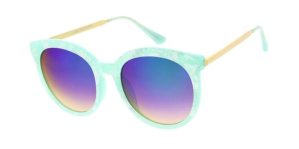 Large Round Pearlized Frame Sunglasses