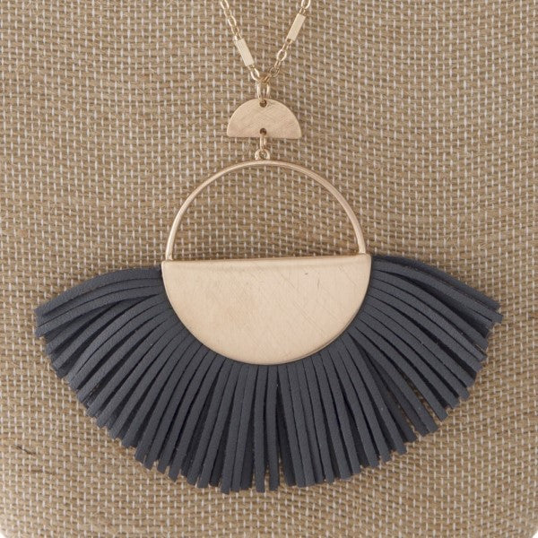 Circle Fan Tassel Necklace