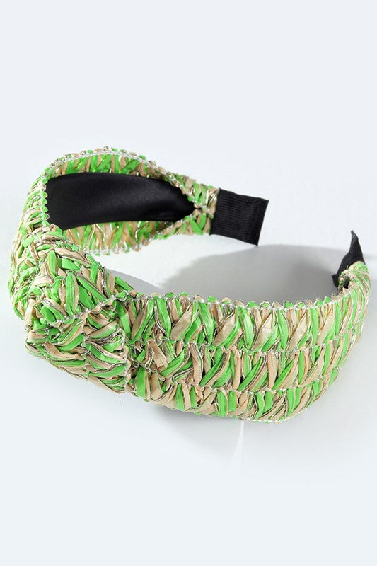 Straw Weaved Knotted Headband