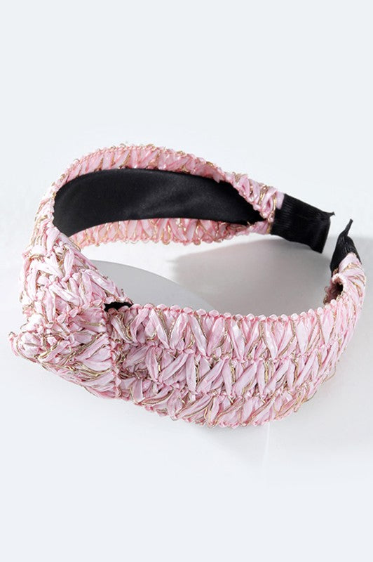 Straw Weaved Knotted Headband