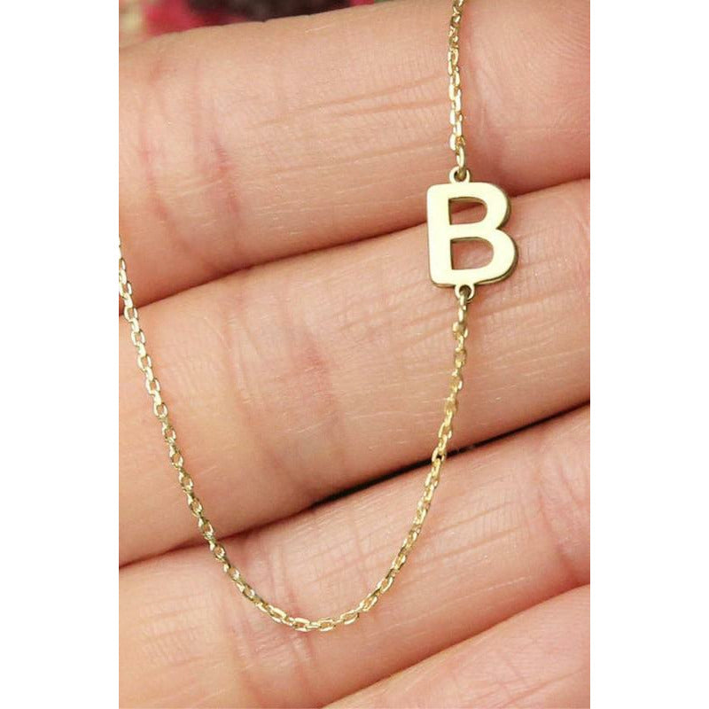 Dainty Sideways Initial Necklace