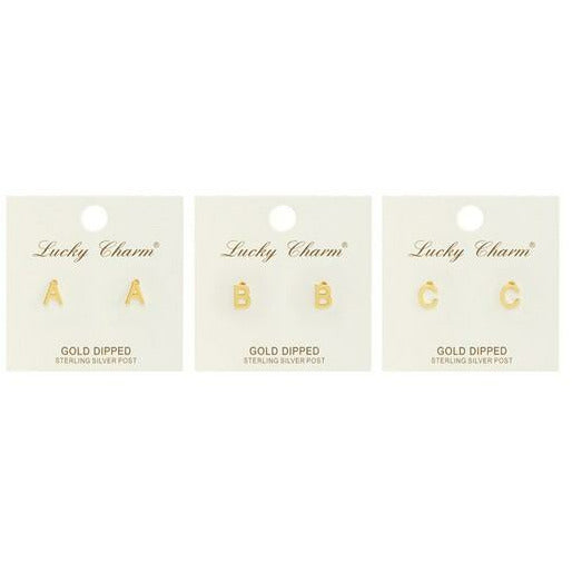 Gold Initial Stud Earring