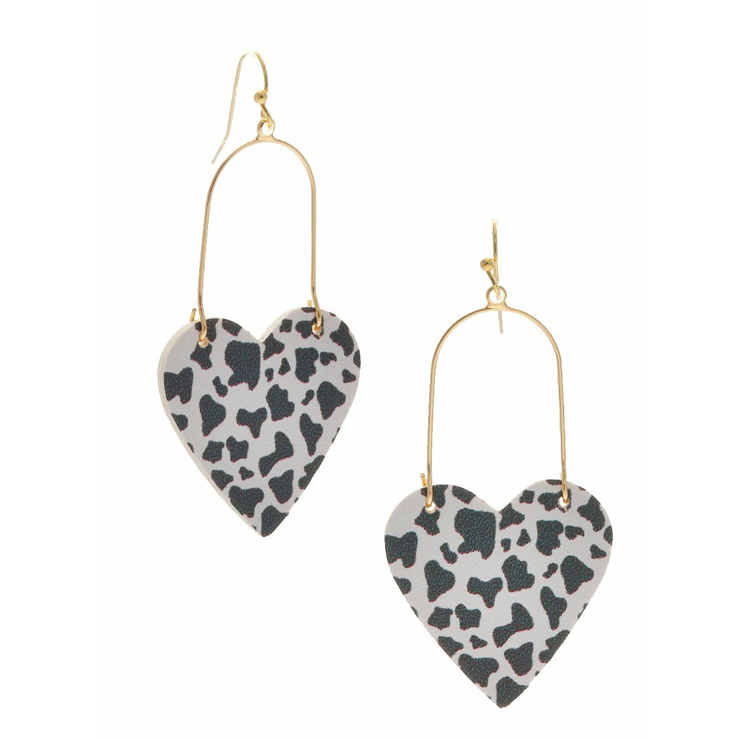 Leatherette Heart Wire Dangle Earring