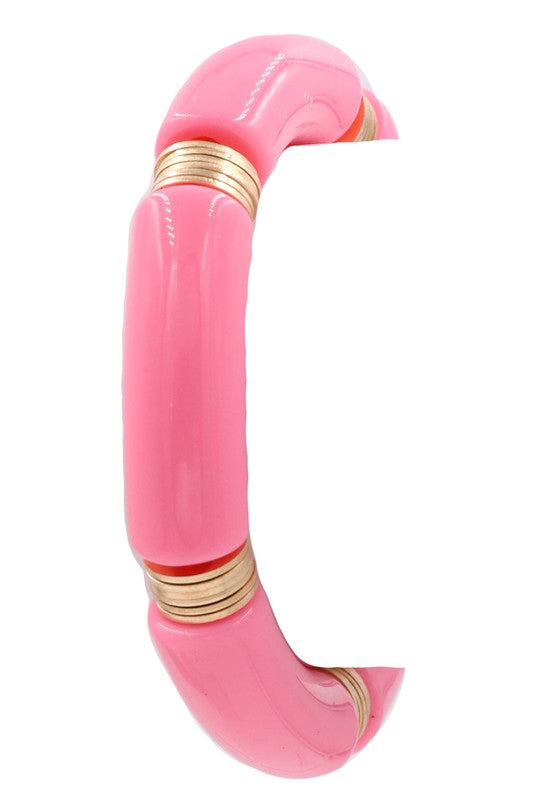 Acrylic Tube & Metal Ring Bracelet