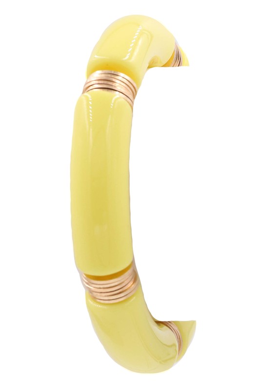 Acrylic Tube & Metal Ring Bracelet