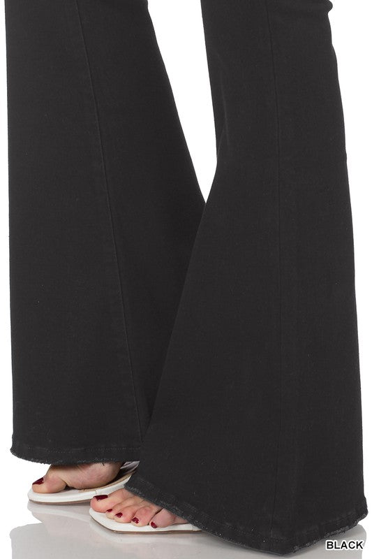 High Rise Super Flare Denim-Black