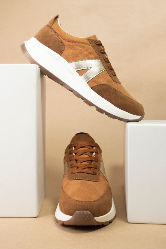 Vintage Sueded Sneaker-Chestnut