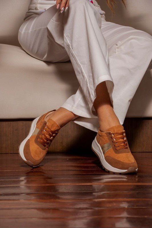 Vintage Sueded Sneaker-Chestnut