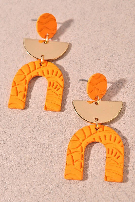 U-Shaped Colorful Drop Geo Earring